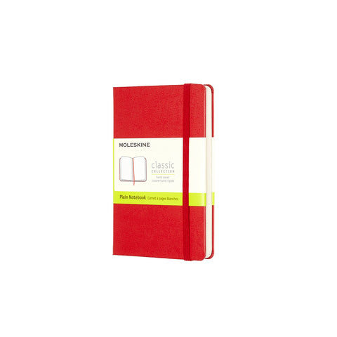 Classic Pocket Hard Cover Notebook Plain Scarlet Red