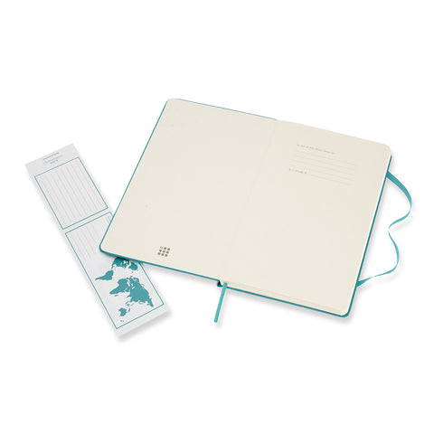 Classic Large Hard Cover Notebook Plain Reef Blue