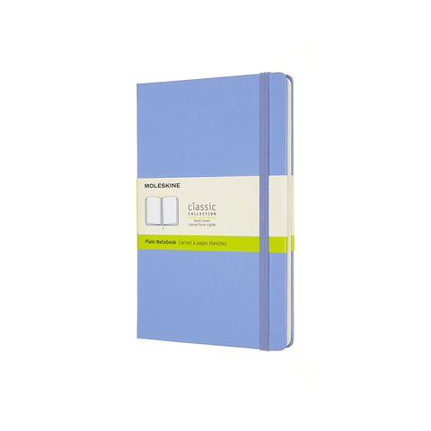 Classic Large Hard Cover Notebook Plain Hydrangea Blue