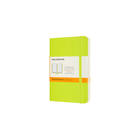 Classic Pocket Soft Cover Notebook Ruled Lemon Green
