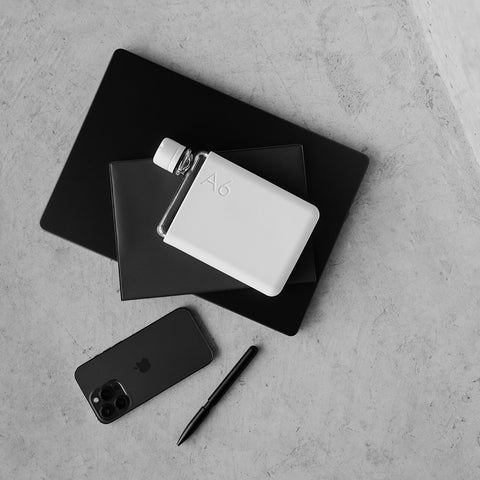 A6 Drink Bottle with Cool Grey Sleeve Bundle