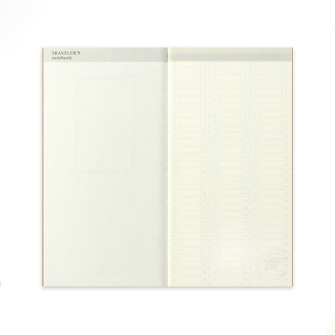 Traveler's Notebook Undated Diary Refill Weekly