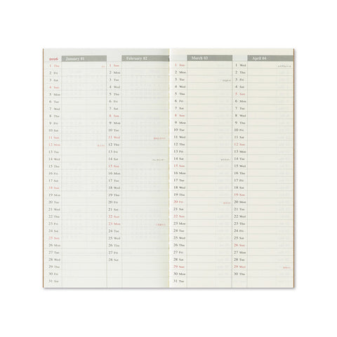 2026 Traveler's Notebook Diary Refill Weekly Large