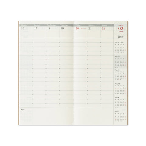2026 Traveler's Notebook Diary Refill Weekly Large