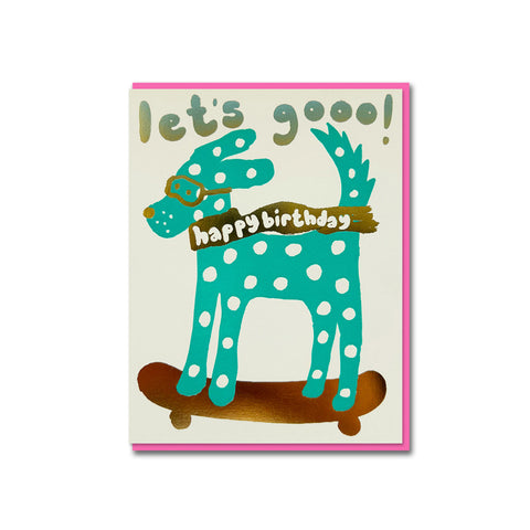 Skate Dog Birthday Greeting Card
