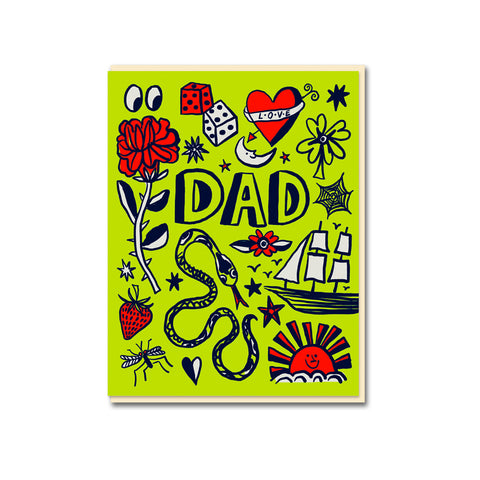 Dad Tattoo Greeting Card