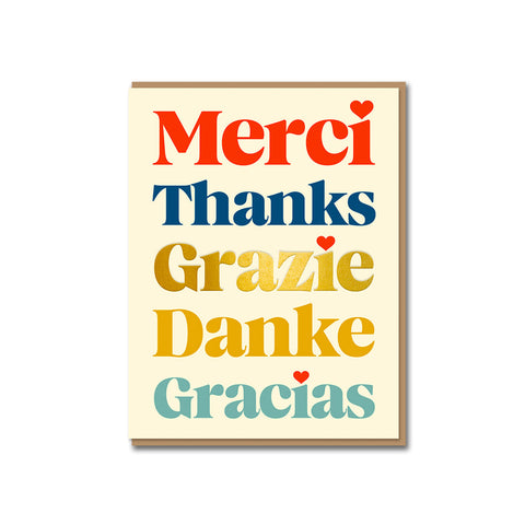Merci-Thanks-Gracias Greeting Card