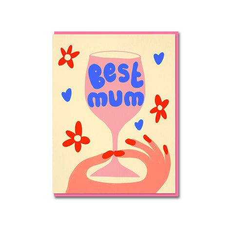 Best Mum Wine Greeting Card