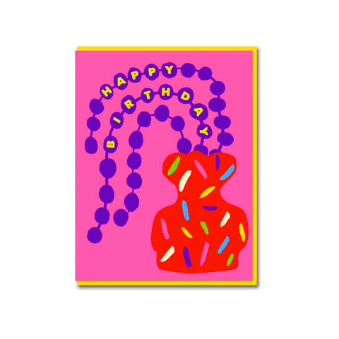 String of Pearls Happy Birthday Greeting Card
