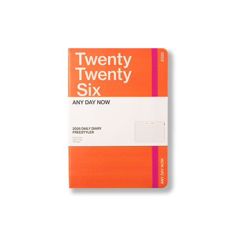 2026 Daily Tangerine Freestyler Diary Ruled A5