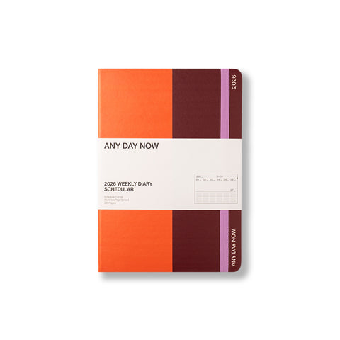 2026 Weekly Scheduler Diary Tangerine and Plum A5