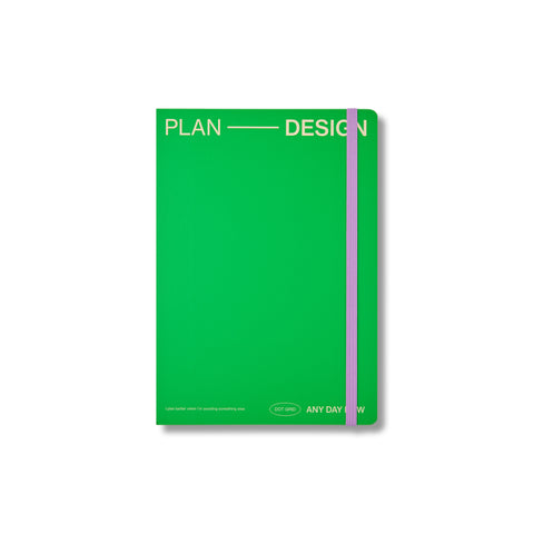 Green Open Bound Notebook Dot Grid A5