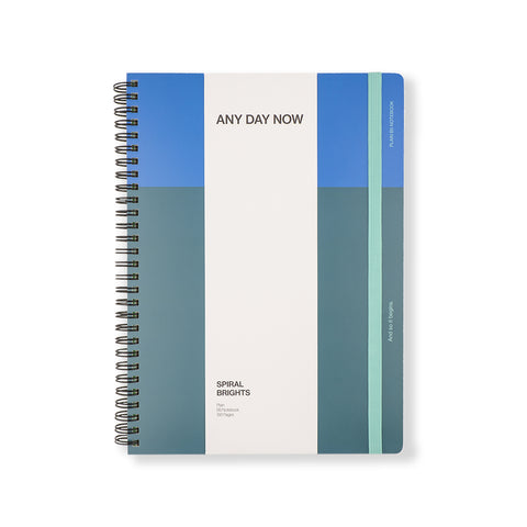 Spiral Bright Notebook B5 Blue and Forest Plain