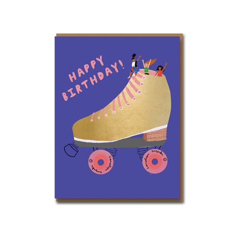 Golden Skater Birthday Greeting Card