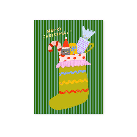 Vintage Stocking Greeting Card