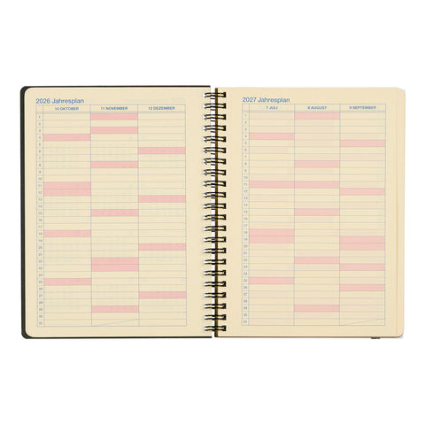 2027 Rollbahn Monthly Diary A5 Metallic Pearl White