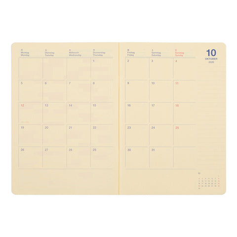 2027 Rollbahn Notebook Monthly Diary A5 Sheer Light Blue