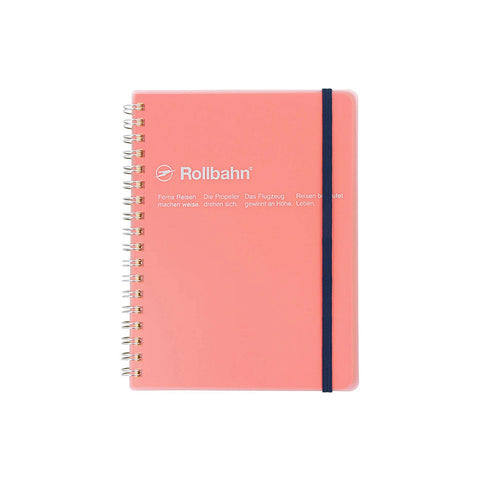 Rollbahn Large Spiral Notebook Clear Pink