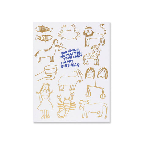 Zodiac Birthday Card