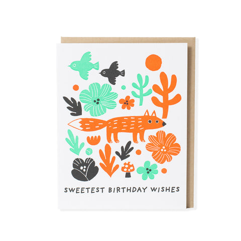 Sweetest Birthday Fox Greeting Card