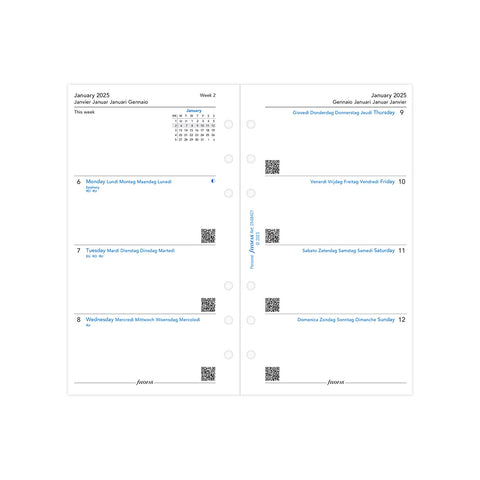 2025 Classic Week to View Refill Personal Multilanguage