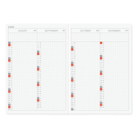 2026 Techo Original A6 Daily Planner