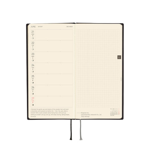 2027 Techo Weeks Planner White Line Black