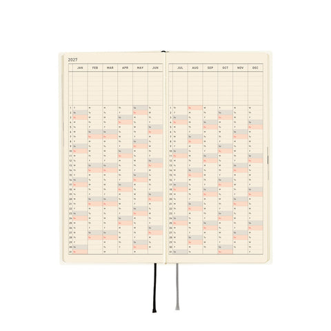 2027 Techo Weeks Planner White Line Ivory