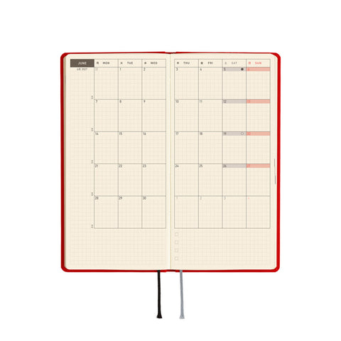2027 Techo Weeks Planner Poppy Red