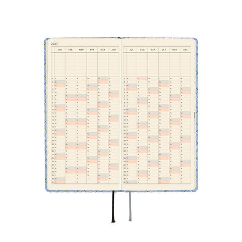 2027 Techo Weeks Planner Graph Plaid