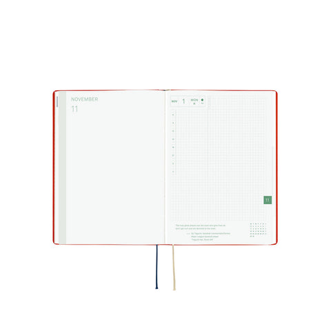 2027 HON A6 Planner White Cat and Rabbit's Tea Room