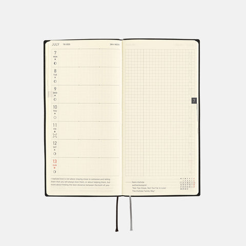 2025 Techo Weeks Planner White Line Black