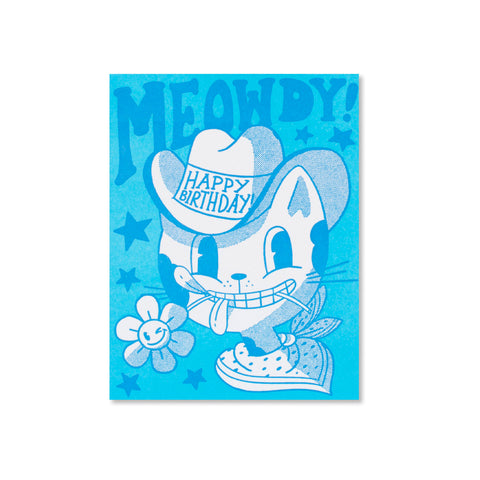 Meowdy Cat Birthday Greeting Card