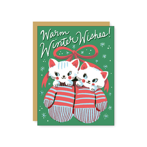 Warm Kitten Mittens Greeting Card