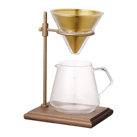 SCS Brass Pourover Coffee Stand Set
