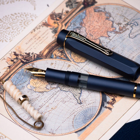 AL Sport Navy Piston Filler Fountain Pen Starter Set