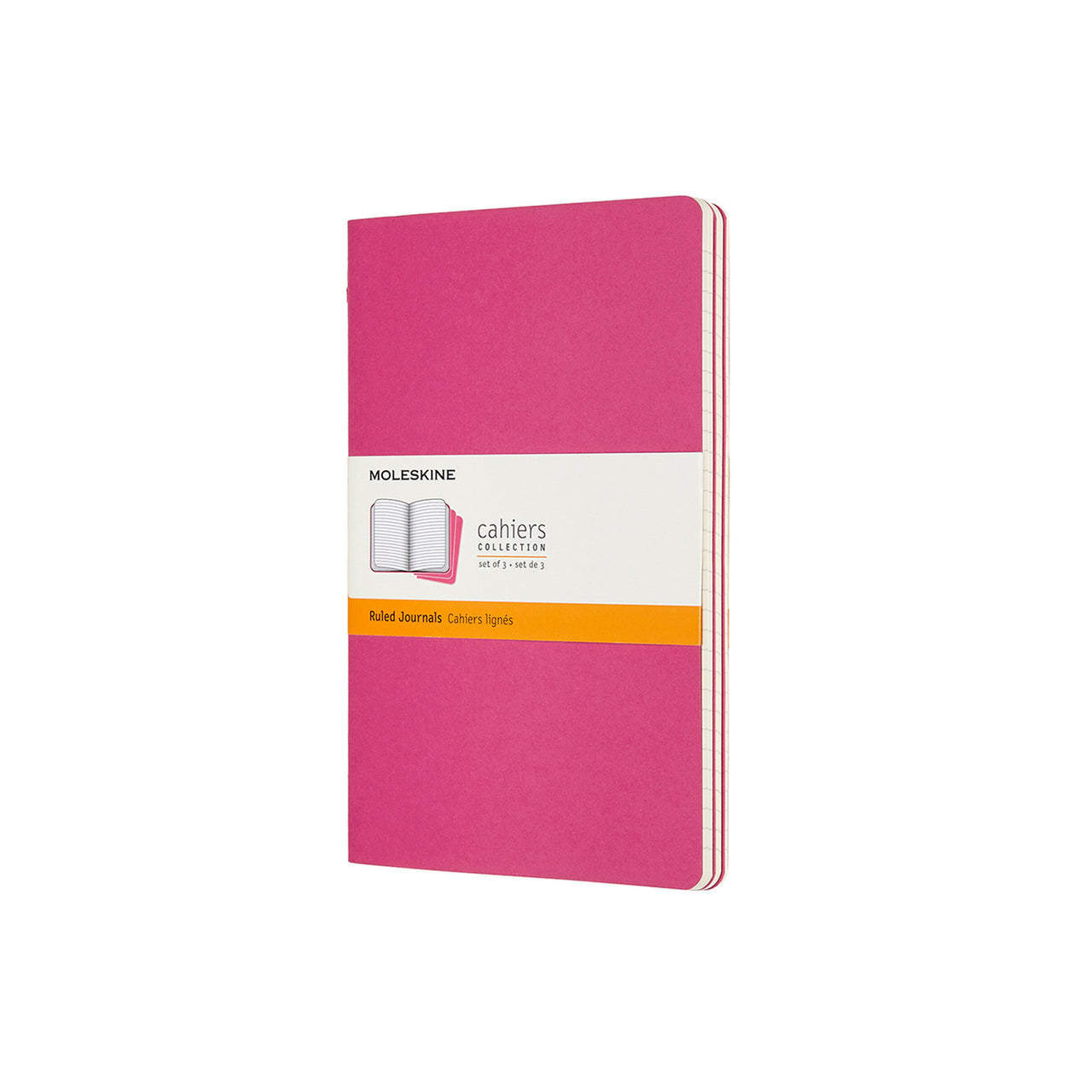 Moleskine Cahier Large Notebook Set Ruled Pink Milligram