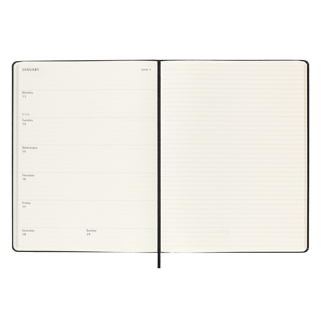 Moleskine 2025 Hard Cover Weekly Notebook Diary Extra Large Milligram