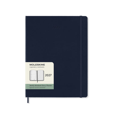 2027 Weekly Notebook Hard Cover Diary Extra Large