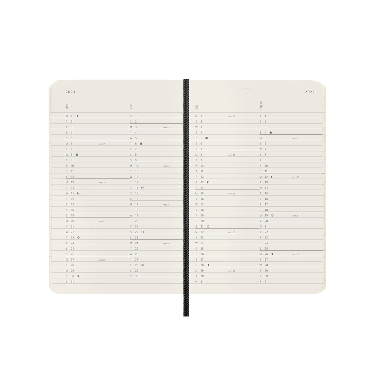 2024 Moleskine Weekly Notebook,12-Month Planner with Hard/soft