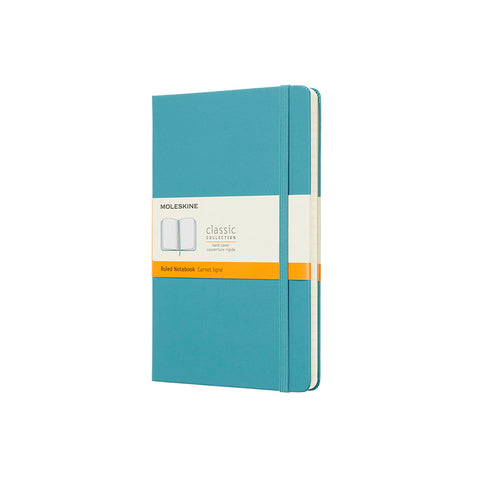 Notebook Hard Blue Moleskine Classic Large Hard Cover Notebook Ruled Reef Blue – Milligram