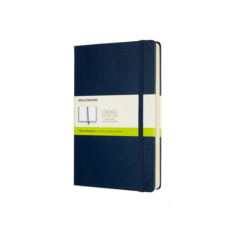 Classic Large Hard Cover Expanded Notebook Plain Sapphire Blue