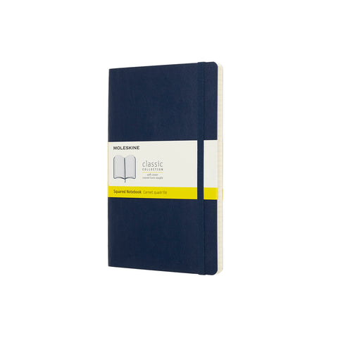 Classic Large Soft Cover Notebook Grid Sapphire Blue