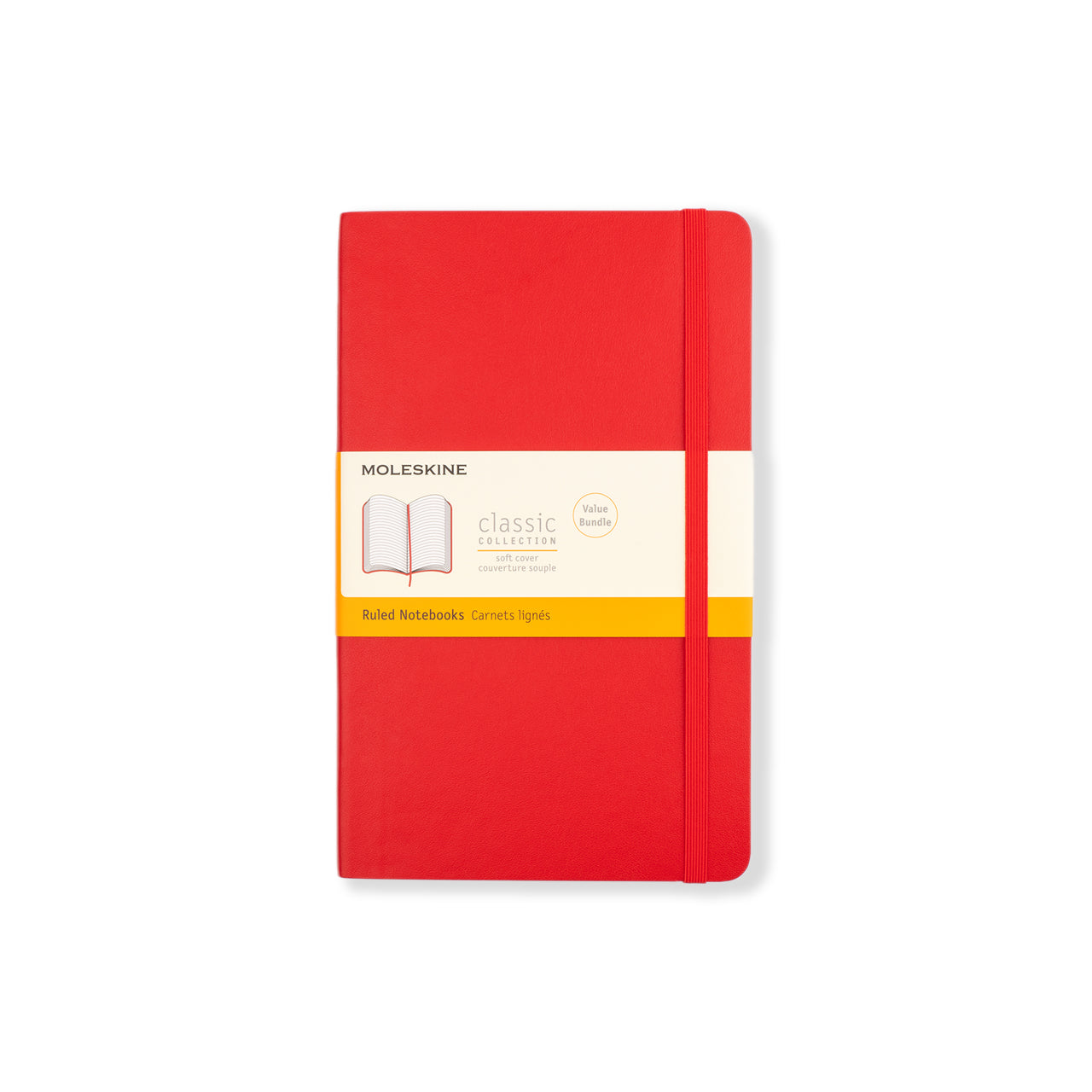 Moleskine red ruled deals notebook a5 hardcover