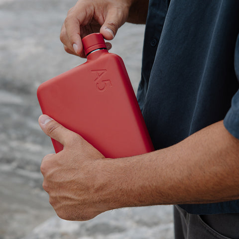 A5 Red Maple Stainless Steel Drink Bottle