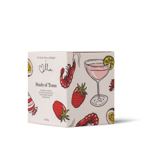 Cocktail Christmas Ceramic Candle Study of Trees