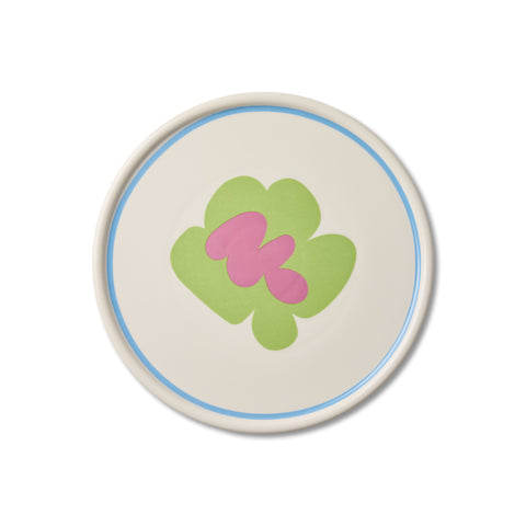 Flower Green Ceramic Plate