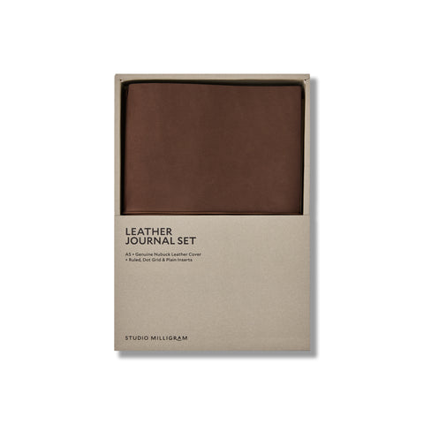 Nubuck Refillable Leather Journal Set