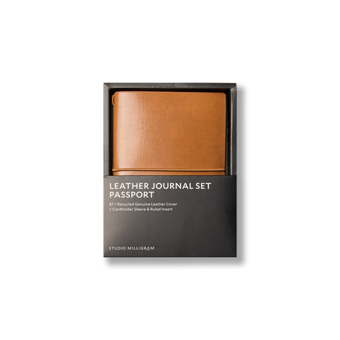 Refillable Leather Journal Set Passport B7