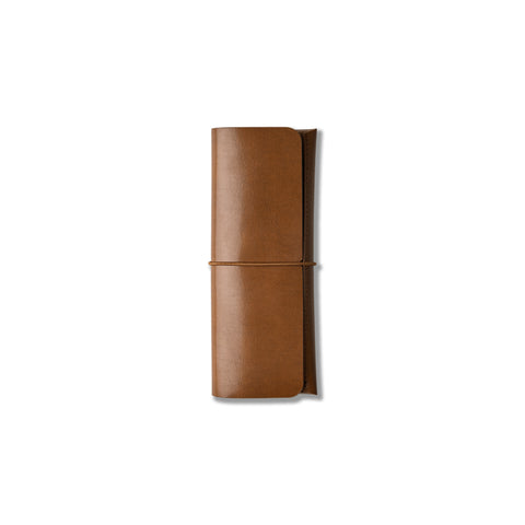 Recycled Leather Pen Case Camel